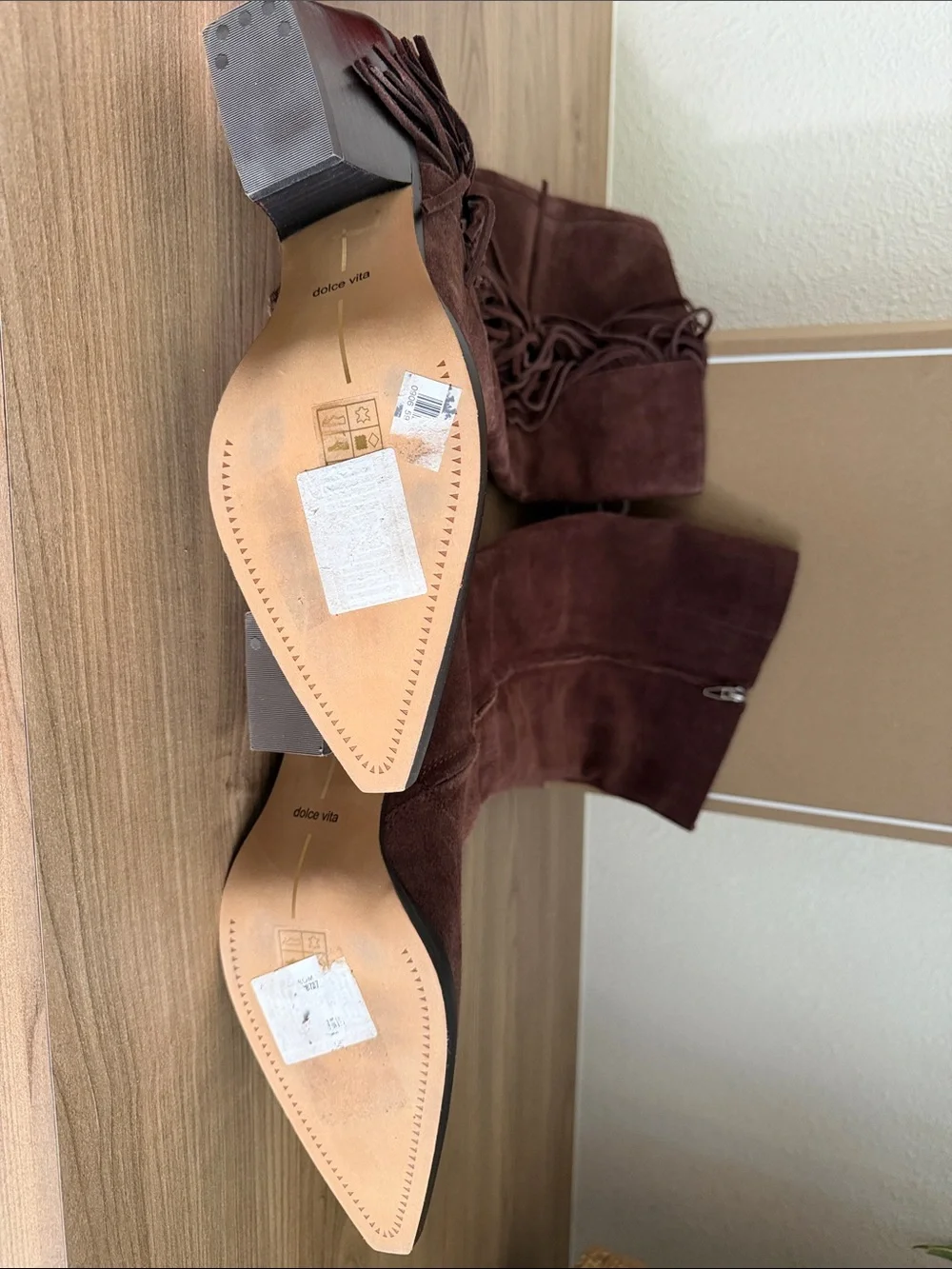 Dolce Vita chocolate Suede Fringe Boots NWT